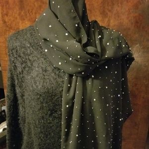 VTG Women's Black Sequin Evening Wrap Prom Scarf
